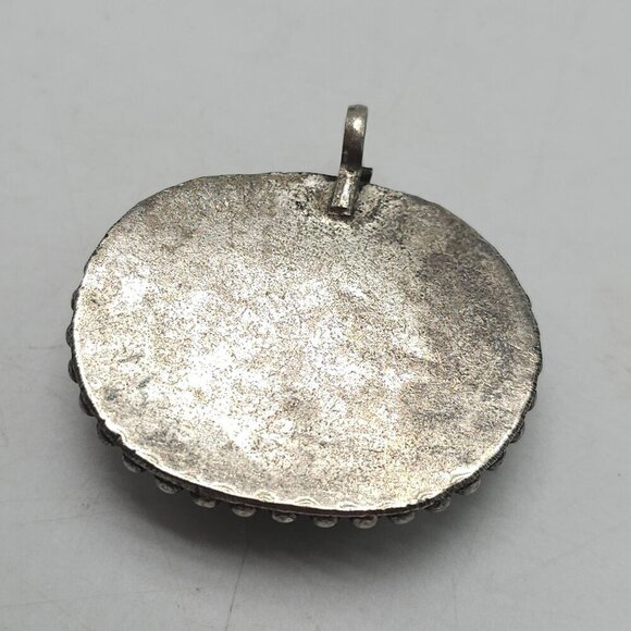 Vintage Sterling Silver Pendant With Oval Brown Agate Stone 9.61g - Picture 3 of 6